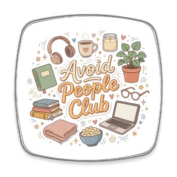 Introverted humor: Calm instead of people - Square fridge magnet - white - Front
