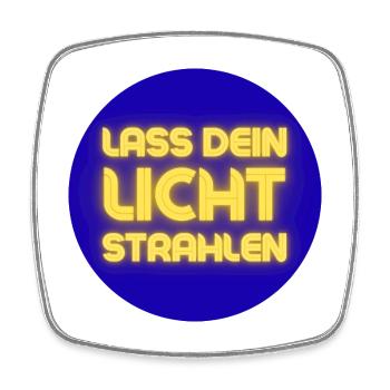 Lass Dein Licht Strahlen Neon - Viereckiger Kühlschrankmagnet - Weiß - Vorne