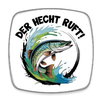 Der Hecht ruft - Viereckiger Kühlschrankmagnet - Weiß - Vorne