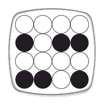 Conception en grille circulaire - Magnet carré - blanc - Devant