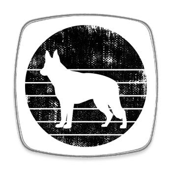 Deutscher Schäferhund - Viereckiger Kühlschrankmagnet - Weiß - Vorne