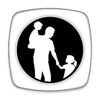 Father Child Silhouette Walking Family Dad Love - Square fridge magnet - white - Front