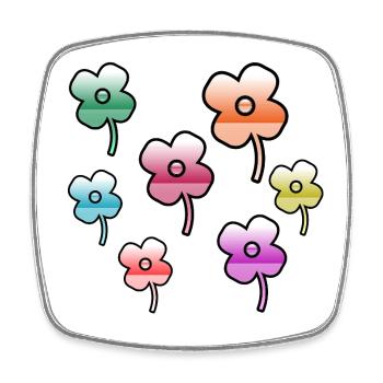 Blumen - Viereckiger Kühlschrankmagnet - Weiß - Vorne