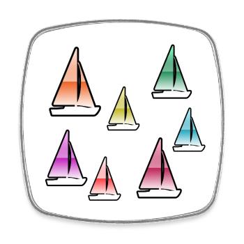 Voile - Magnet carré - blanc - Devant