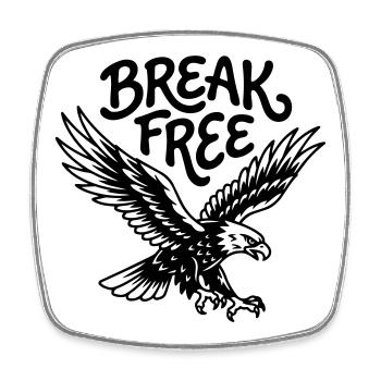 freedom - Square fridge magnet - white - Front
