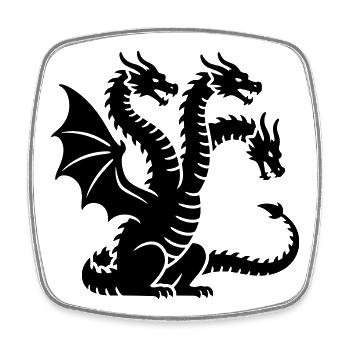 dragon - Square fridge magnet - white - Front