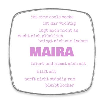 Maira - Viereckiger Kühlschrankmagnet - Weiß - Vorne
