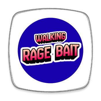 Walking Rage Bait  - Viereckiger Kühlschrankmagnet - Weiß - Vorne