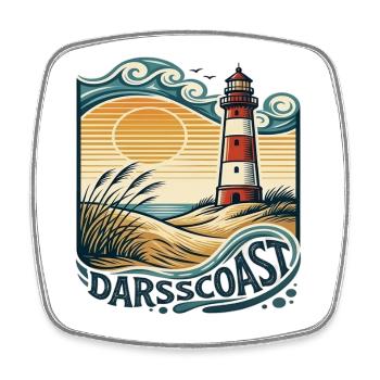 DarsCoast Lighthouse Coastal Wave - Square fridge magnet - white - Front