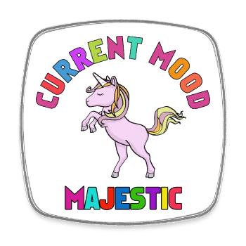 Mood Majestic actuel – Licorne pour filles - Magnet carré - blanc - Devant