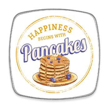 Pancake Dessert Vintage Design for those with a sweet tooth - Square fridge magnet - white - Front