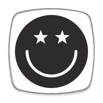 Smiley Design – Minimal & Positive - Square fridge magnet - white - Front