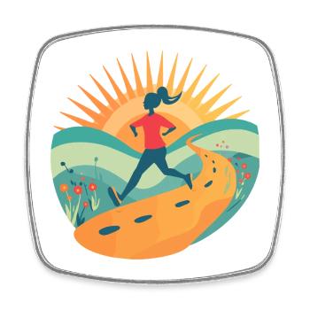 Trail Running Motivation Retro Sunrise Runner Art - Viereckiger Kühlschrankmagnet - Weiß - Vorne