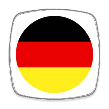 Runde deutsche Flagge - Viereckiger Kühlschrankmagnet - Weiß - Vorne