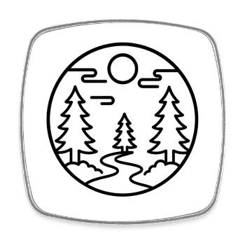 Mondwaldpfad Silhouette - Viereckiger Kühlschrankmagnet - Weiß - Vorne