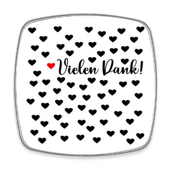 Dankbarkeit Vielen Dank Herzen - Viereckiger Kühlschrankmagnet - Weiß - Vorne