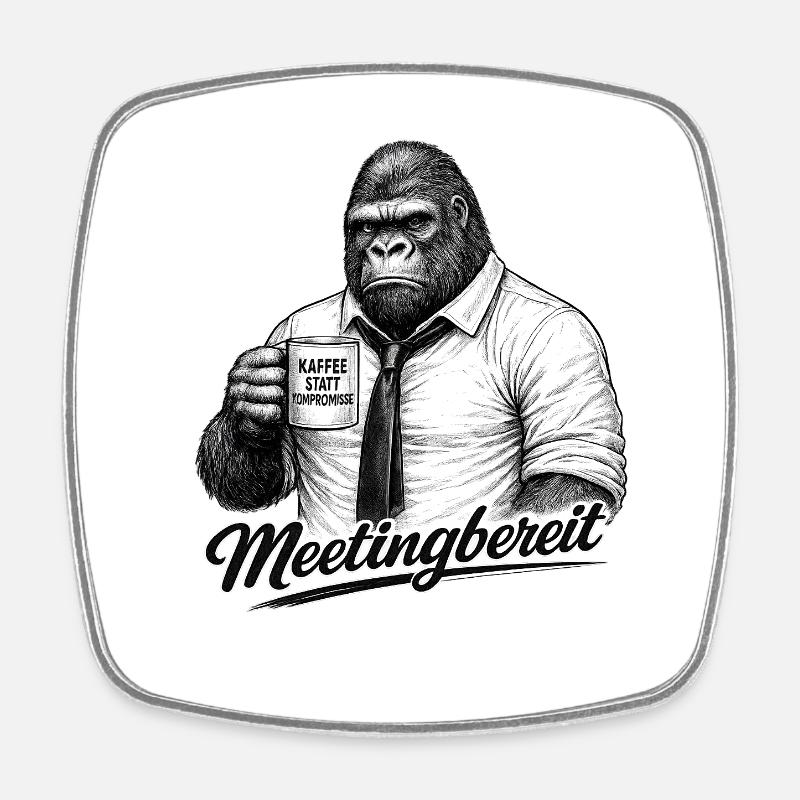 Montagmorgen - Viereckiger Kühlschrankmagnet - Weiß