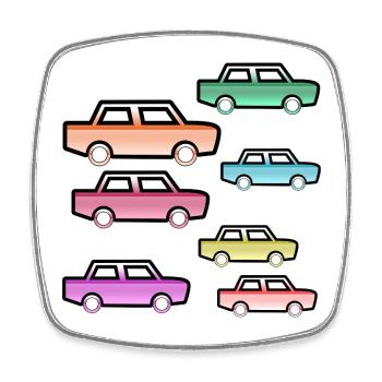Autos - Viereckiger Kühlschrankmagnet - Weiß - Vorne