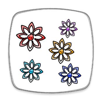 Blumen - Viereckiger Kühlschrankmagnet - Weiß - Vorne