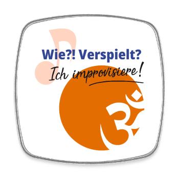 T-Shirt Design „Ich improvisiere!“ - Viereckiger Kühlschrankmagnet - Weiß - Vorne