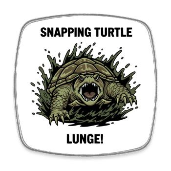 Tortue Serpentine Danger Lunge Snapping Turtle - Square fridge magnet - white - Front