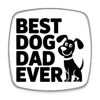 Best Dog Dad Ever – Hundemotiv - Viereckiger Kühlschrankmagnet - Weiß - Vorne