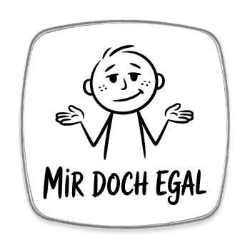 Mir Doch Egal Strichmännchen - Viereckiger Kühlschrankmagnet - Weiß - Vorne