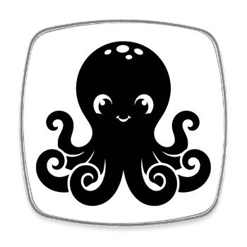 Süßes kleines Oktopus-Design - Viereckiger Kühlschrankmagnet - Weiß - Vorne