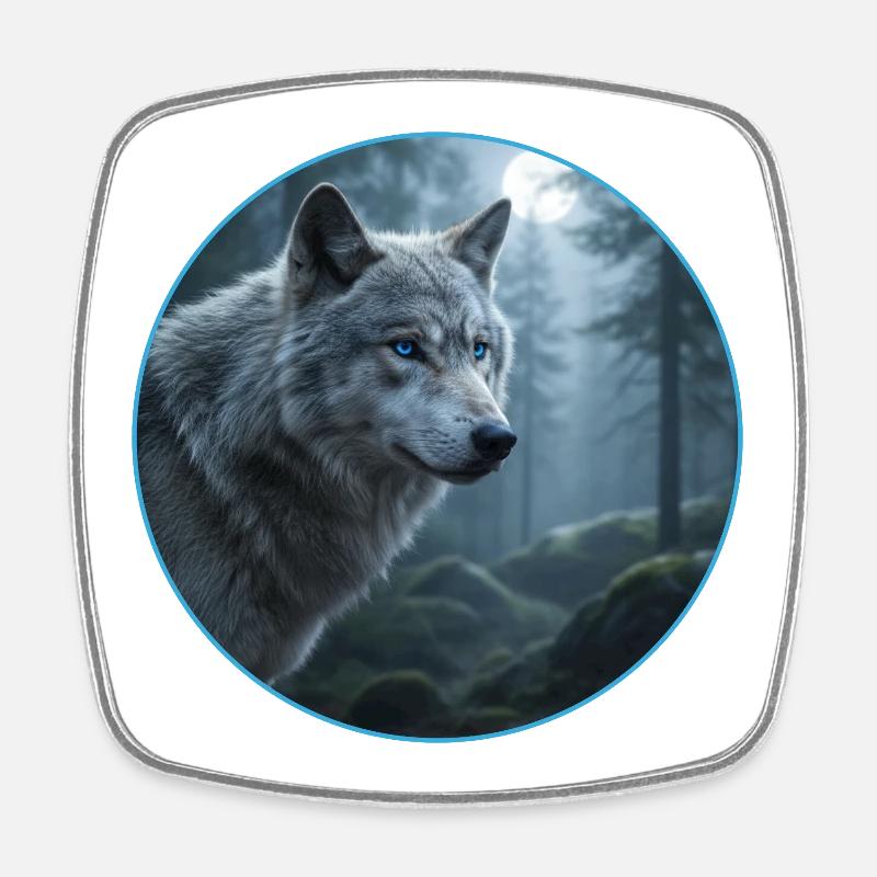 T-Shirt Design "Wolf" - Square fridge magnet - white