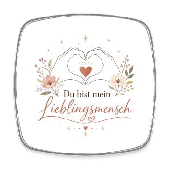 Du bist mein Lieblingsmensch - Viereckiger Kühlschrankmagnet - Weiß - Vorne