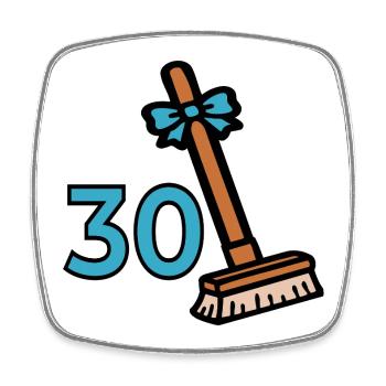 Broom 30th Birthday - Square fridge magnet - white - Front