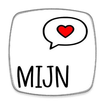Beziehungsherz – Englisch My - Viereckiger Kühlschrankmagnet - Weiß - Vorne