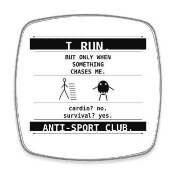  I Run. But Only When Something Chases Me. - Viereckiger Kühlschrankmagnet - Weiß - Vorne