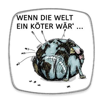 Weltköter - Viereckiger Kühlschrankmagnet - Weiß - Vorne