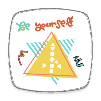 Be Yourself  - Viereckiger Kühlschrankmagnet - Weiß - Vorne