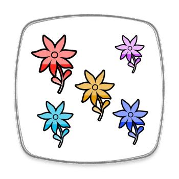 Fleur - Magnet carré - blanc - Devant