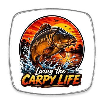 Das Carpy Life Angel-Design leben - Viereckiger Kühlschrankmagnet - Weiß - Vorne