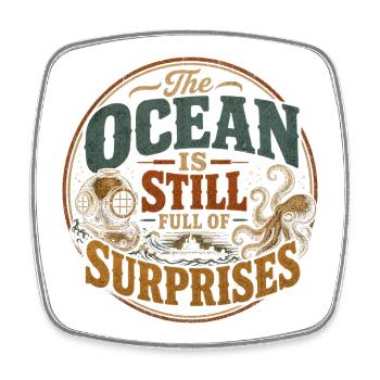 The ocean is full of secrets - Square fridge magnet - white - Front