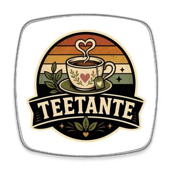 Tea Aunt Retro - Square fridge magnet - white - Front