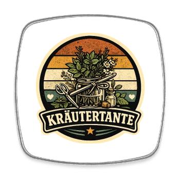 Kräutertante Retro - Viereckiger Kühlschrankmagnet - Weiß - Vorne
