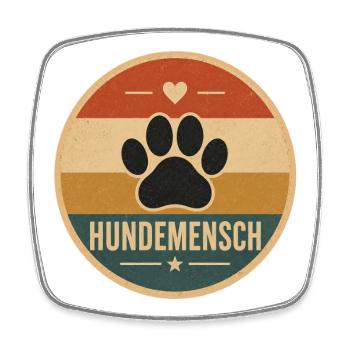 Hundemensch Retro - Viereckiger Kühlschrankmagnet - Weiß - Vorne