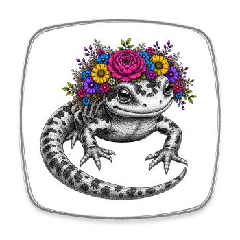 Couronne de Salamandres de la Flore - Magnet carré - blanc - Devant