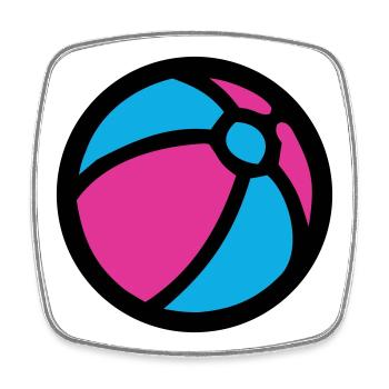 Wasserball Strand Sommer Icon - Viereckiger Kühlschrankmagnet - Weiß - Vorne