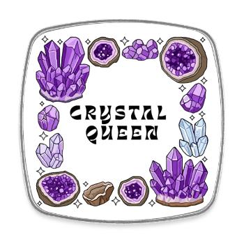 Amnetyst Crystal Geode Circle - Square fridge magnet - white - Front