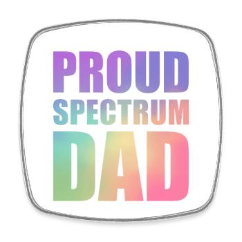 Stolzer Spectrum-Papa - Viereckiger Kühlschrankmagnet - Weiß - Vorne