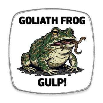 Goliath Frog Snake Gulp Frog - Square fridge magnet - white - Front