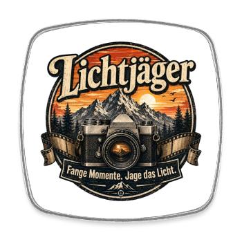 Lichtjäger - Viereckiger Kühlschrankmagnet - Weiß - Vorne