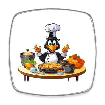 Kitchen Duck Chef Design - Magnet carré - blanc - Devant
