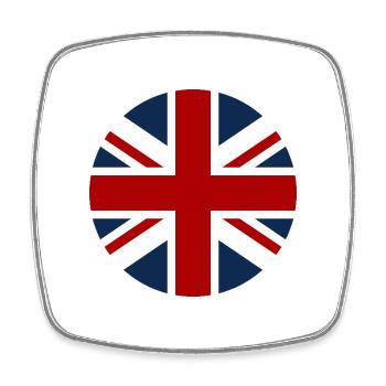Great Britain flag in the shape of a circle - Square fridge magnet - white - Front