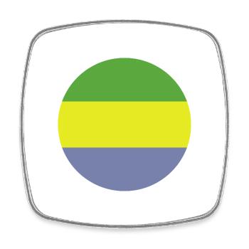 Gabonische Rundflagge - Viereckiger Kühlschrankmagnet - Weiß - Vorne